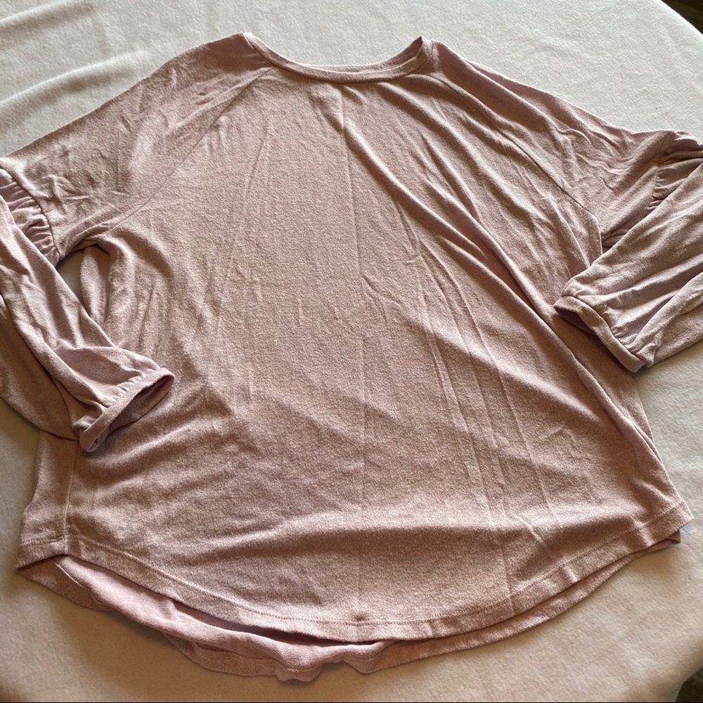 Light Purple Luxe Top with Balloon Sleeves